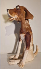 1210 €  - Zittende hond / Hg 51 - 35x18 cm