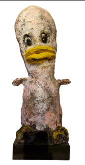 900   - Zittend manneke / hg 70 - br 30 cm