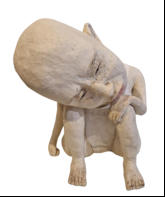 700 �  - Man met groot schuin hoofd / hg 31 - br 18 * 18 cm